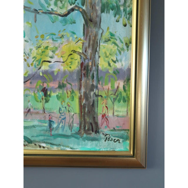 Mid-Century Modern 'Canopy of Light' Vintage Swedish Expressive Original Landscape Oil Painting, Framed For Sale - Image 6 of 11