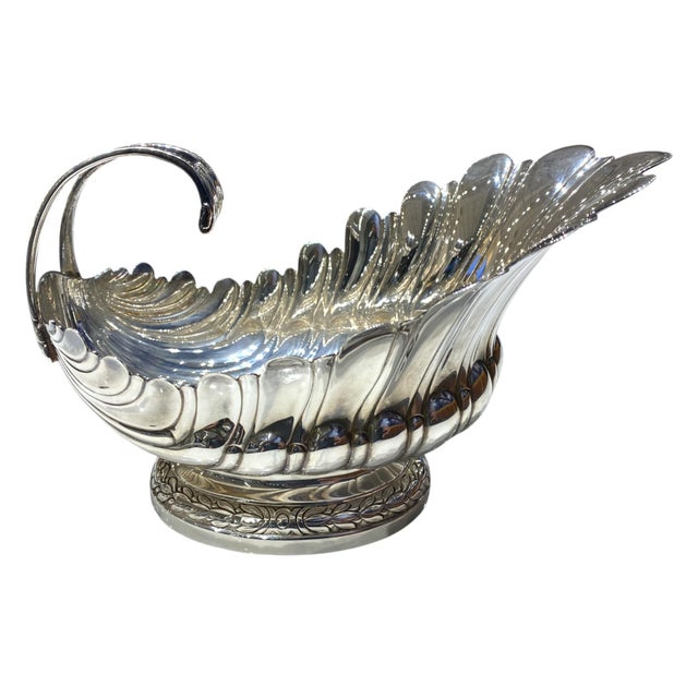 Stunning Metropolitan Museum of Art Silver Plate Reproduction of a Gravy Sauce Boat by Pierre-Adrien Dachery For Sale - Image 11 of 16