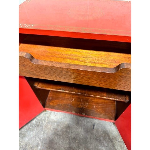Vintage Chinese Red Chinoiserie Cabinet For Sale - Image 9 of 12