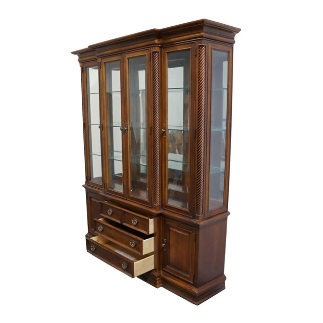 Stanley Furniture Italian Traditional Style 69" Buffet W. Lighted Display China Cabinet 209-11-111 / 209-11-211 For Sale - Image 9 of 17