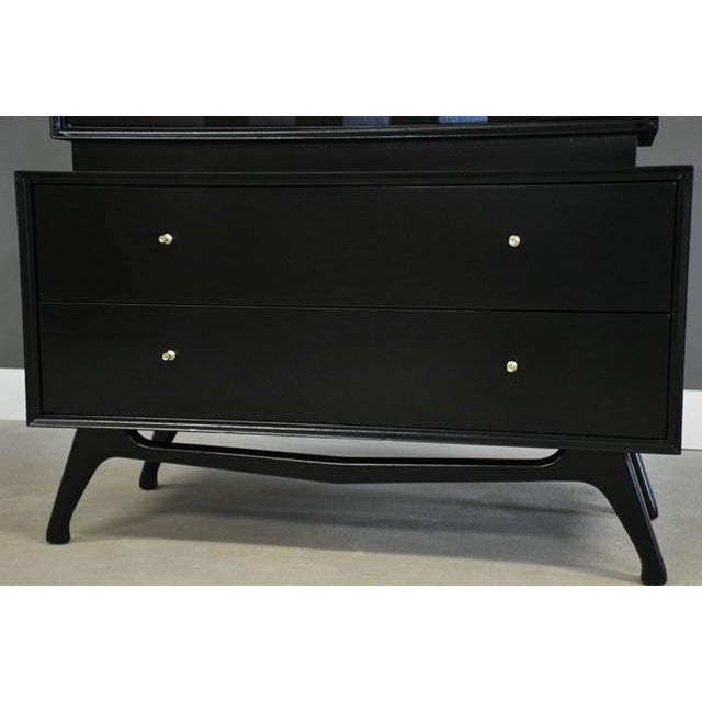 1960s Ebonized Black Lacquer Tall Mid Century Dresser For Sale In Boston - Image 6 of 10