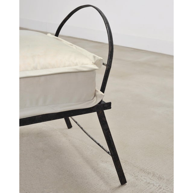 Late 19th C. French Campaign Style Iron Bronze Chaise Longue For Sale - Image 10 of 18
