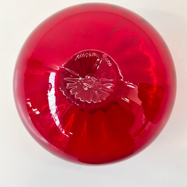 Single-Flower Vase in Red Murano Glass from Venini, Italy, 2000s For Sale - Image 15 of 16