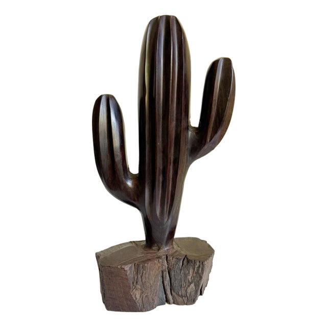 14" Ironwood Saguaro Cactus Figurine For Sale
