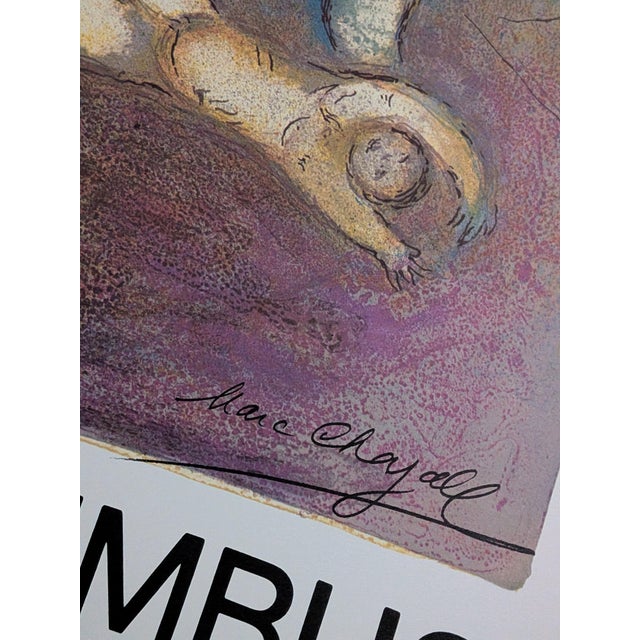 Marc Chagall - Daphnes and Chloe - Original large lithographic poster on offset paper, signed in the plate lower right....