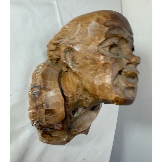Folk Art Antique Hand Carved 19th Century Victorian Old Man Folk Art Wall Bust Sculpture For Sale - Image 3 of 9