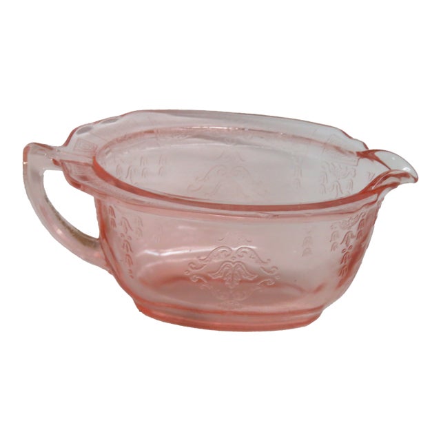 Vintage Anchor Hocking Princess Pink Open Creamer Dish Depression Glass For Sale