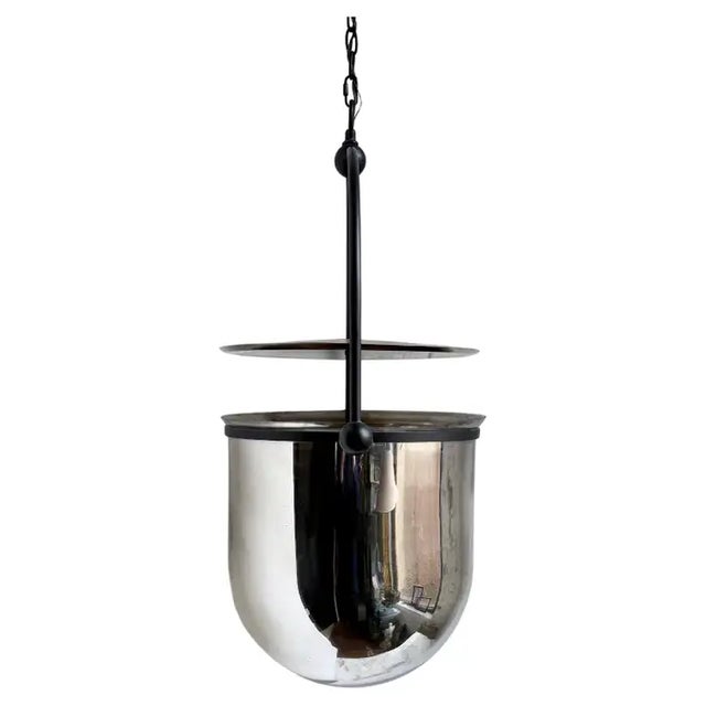 Traditional Urban Electric Co. SmokeBell Mirrored Pendant Light Chandelier For Sale - Image 3 of 9