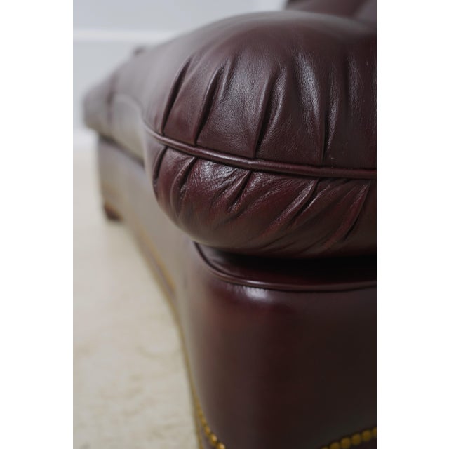 Hancock & Moore Burgundy Leather Loveseat Sofa For Sale - Image 15 of 18