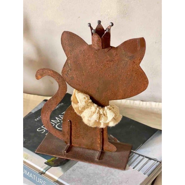 Handcrafted Rust Rabbit, Cat and Dachshund, Italy, 1990s, Set of 3 For Sale - Image 9 of 13