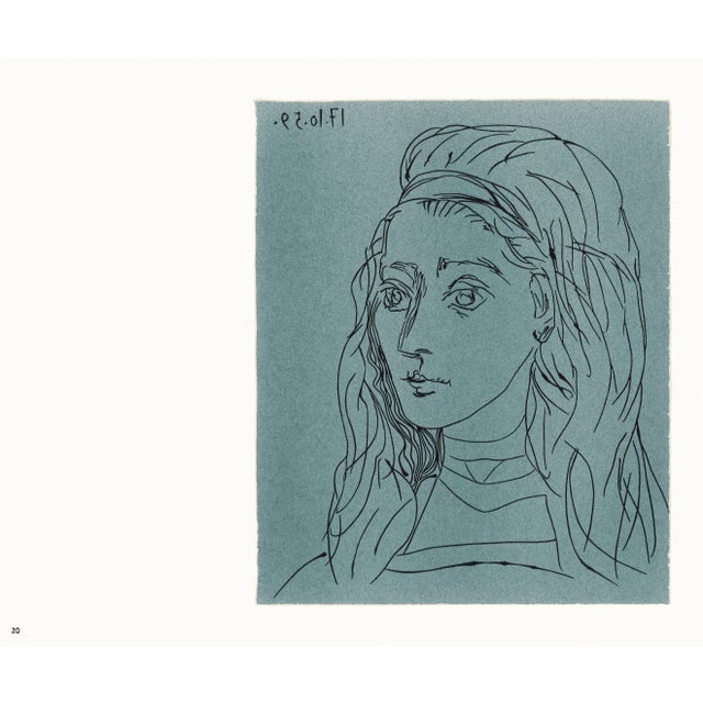 1962 Pablo Picasso Linocut Engraving "Jacqueline" For Sale