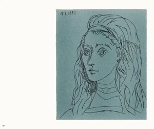 1962 Pablo Picasso Linocut Engraving "Jacqueline"