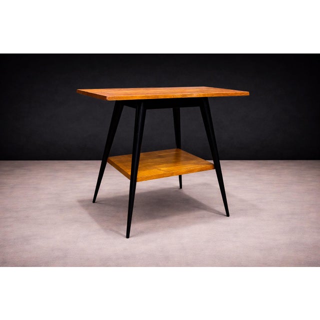 Side Table With a Swivel Top in Pau Marfim & Ebony Finish, Unknown, 1950s For Sale In New York - Image 6 of 9