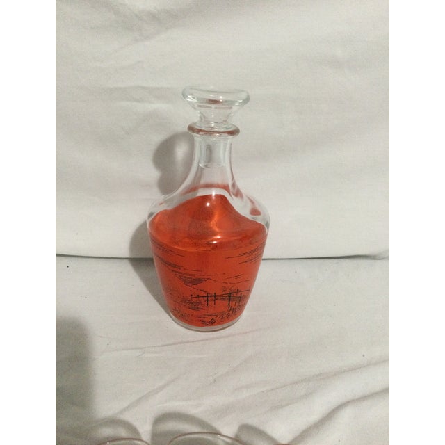 Orange Vintage French Decanter With Cordial Glasses- 7 Pieces For Sale - Image 8 of 8