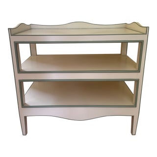 Cream and Sage Green Painted Three Tier Table For Sale
