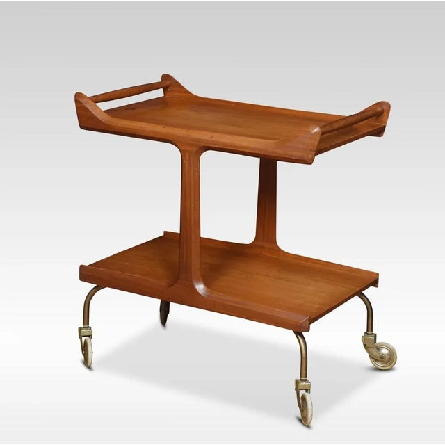 Brown Vintage Walnut Trolley, 1930s For Sale - Image 8 of 8