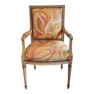 1950s French Arm Chair With Pucci Fabric For Sale
