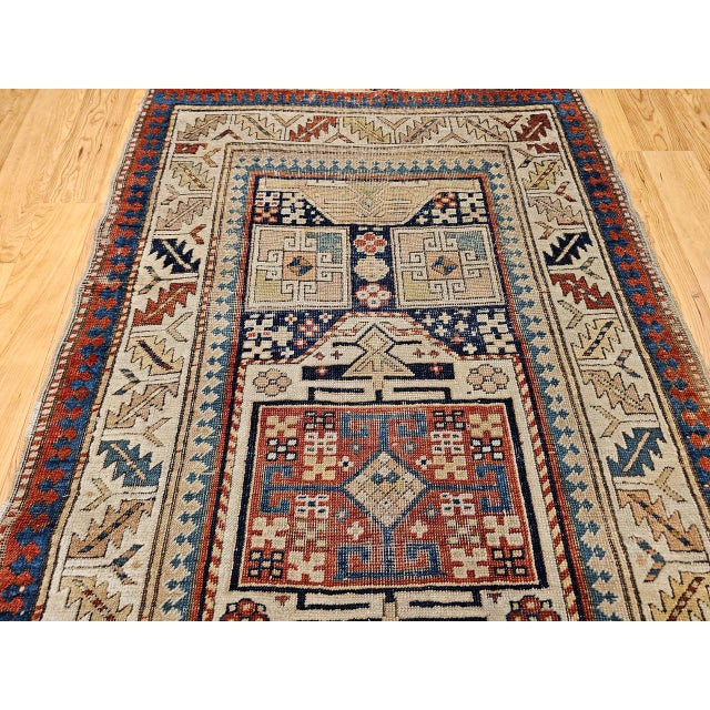 Textile Antique Karachov Kazak Runner, Hand-Woven Wool, Caucasus, Late 1800s, 3' x 9' For Sale - Image 7 of 14