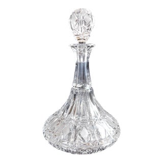1970s Clear Crystal Ships Decanter For Sale