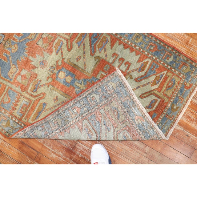 Antique Zabihi Collection Persian Heriz Runner - 3' x 10'7" For Sale - Image 9 of 12