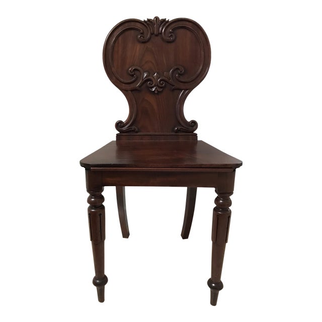 Early 19th Century William IV-Style English Hall Chair For Sale