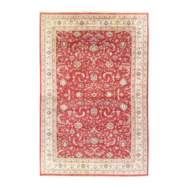 Fine Hand Knotted Persian Kashan Rug For Sale