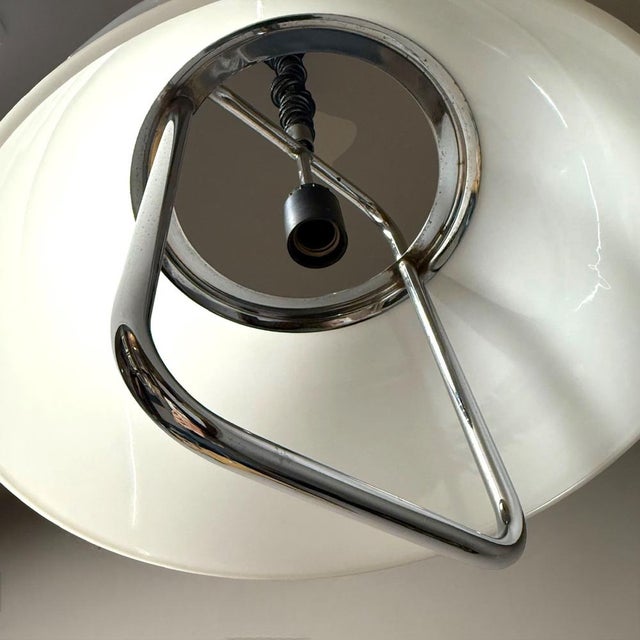 Metal Large Hanging Lamp in Chrome Metal and Methacrylate from Guzzini, 1970s For Sale - Image 7 of 11