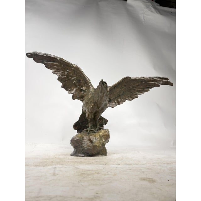 Statue Depicting an Eagle with Open Wings, 1890s-1910s, Bronze For Sale - Image 3 of 13