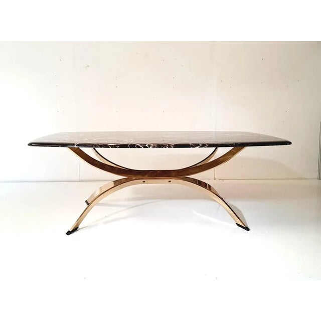 Large French Marble and Bronze Coffee Table, 1970 For Sale - Image 6 of 11
