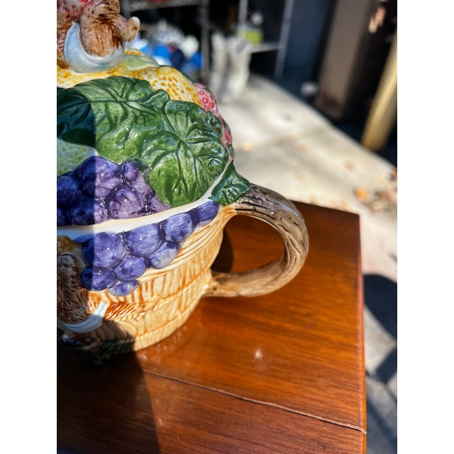 Ceramic Vintage Ceramic Teapot With Fruit and Teddy Bear Accents For Sale - Image 7 of 7