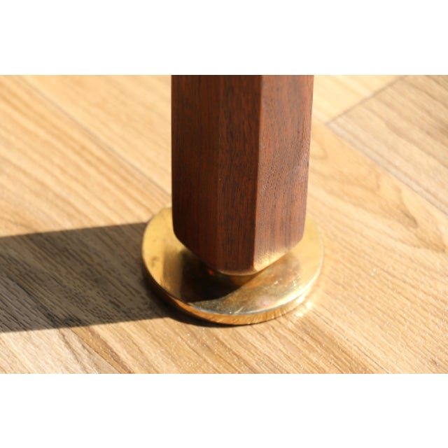 1970s Dunbar Mid-Century Modern Walnut Credenza / Sideboard With Travertine Top For Sale - Image 12 of 18