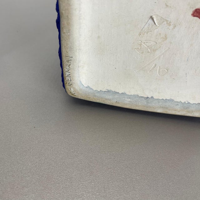 Abstract Colorful Pottery Blue Vase attributed to Silberdistel, W. Germany, 1970s For Sale - Image 16 of 18