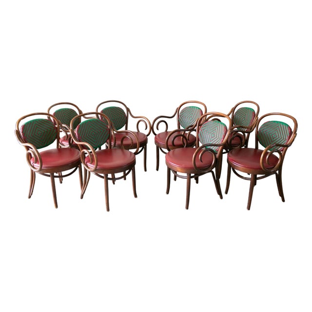 Vintage Cafe Armchairs by Shelby Williams Industries in the Style of Micheal Thonet , Set of 8 For Sale