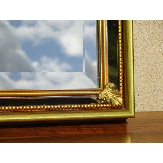 Golden Mirror with Beaded Frame and Fleur-de-Lys, 1980s For Sale - Image 11 of 15