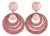 Cilea Paris Powder Pink Resin Clip Earrings Dangle Multi-Rings For Sale