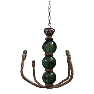 C.1960 French Rope Chandelier Audoux Minet For Sale