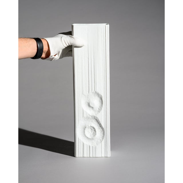 Martin Freyer "Op Art" Bisque Porcelain Floor Vase, Model 2933, for Rosenthal Studio-Line, Germany, 1992 An impressive...