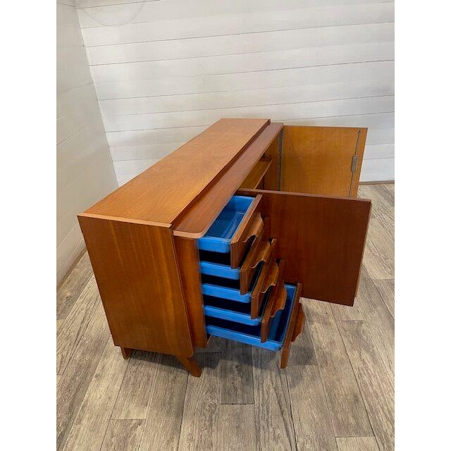 Vintage Sideboard with Blue Drawers by Novy Domov, 1970s For Sale - Image 6 of 7