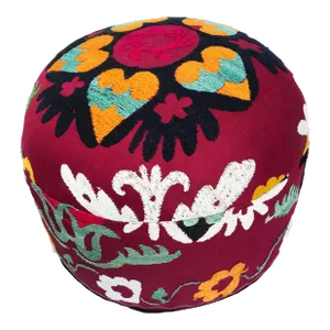 Custom Made Ottoman With Vintage Uzbeck Suzani Textile