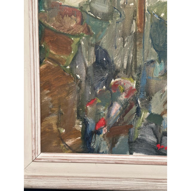 Sven Fritiof Teodor Grandin, City Motif with People, 1960s, Oil Painting on Canvas, Framed For Sale - Image 5 of 12