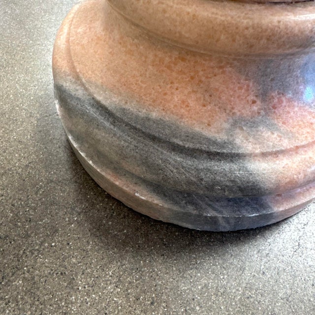 Blush Vintage Blush Marble Column Pedestal #1 For Sale - Image 8 of 10