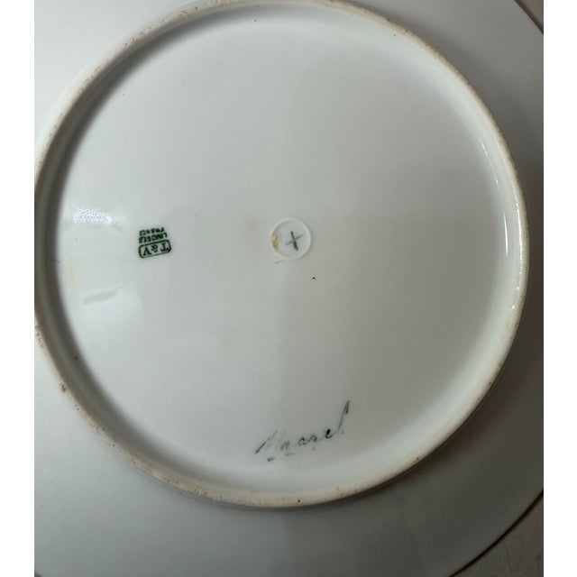 Set of 6 Antique 1800's Hand Painted Limoges Tressemanes & Vogt Porcelain Fish Plates For Sale - Image 13 of 18