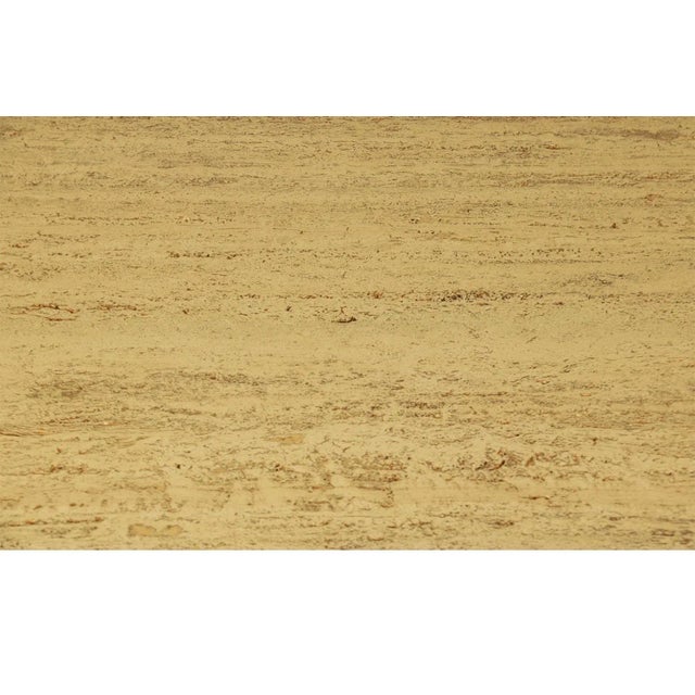 1970s Mid-Century Travertine Walnut Base Coffee Table For Sale - Image 11 of 11