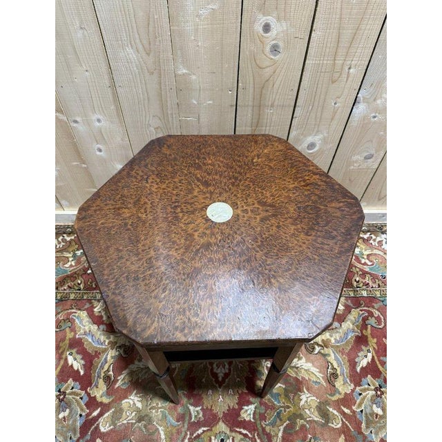 Brown Art Deco Octagonal Side Table For Sale - Image 8 of 9