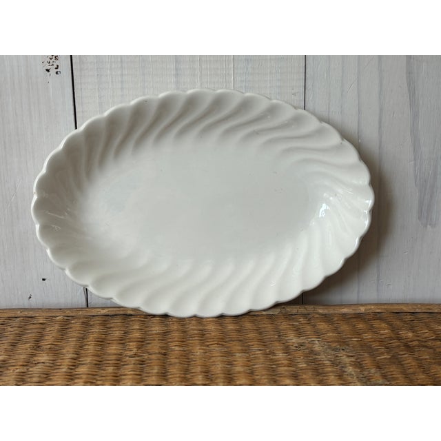 Small white porcelain tray from Johnson Brothers of England. This charming dish could serve lots of purposes, from a ring...