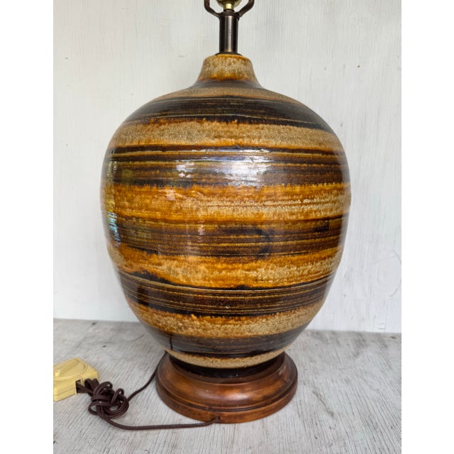 Giant Vintage Mid Century Modern Ball Table Lamp For Sale - Image 4 of 10