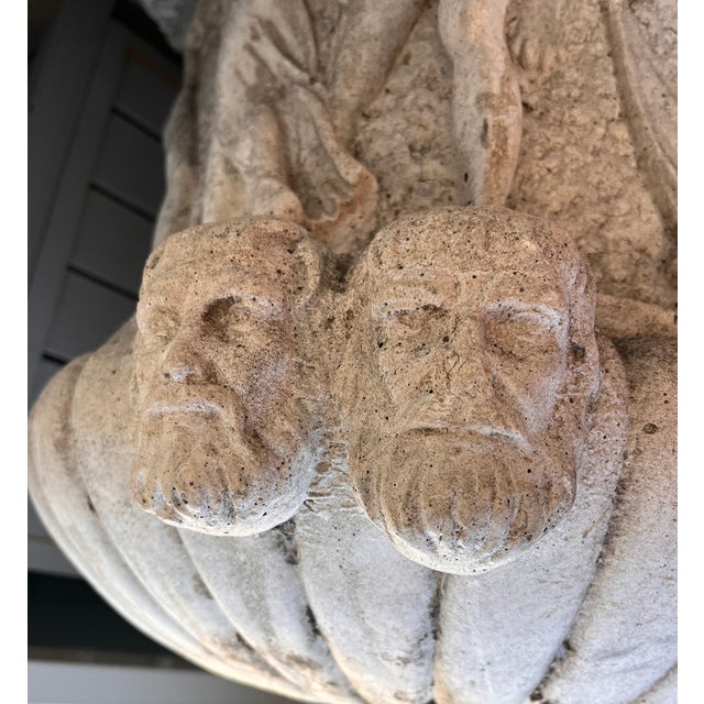 Unique 19th. cent. Medici Garden Urn, raised on a square base with fluted bottom.