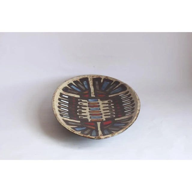 Brutalist Ceramic Centerpiece Plate by Perignem, Belgium, 1960s For Sale - Image 4 of 12