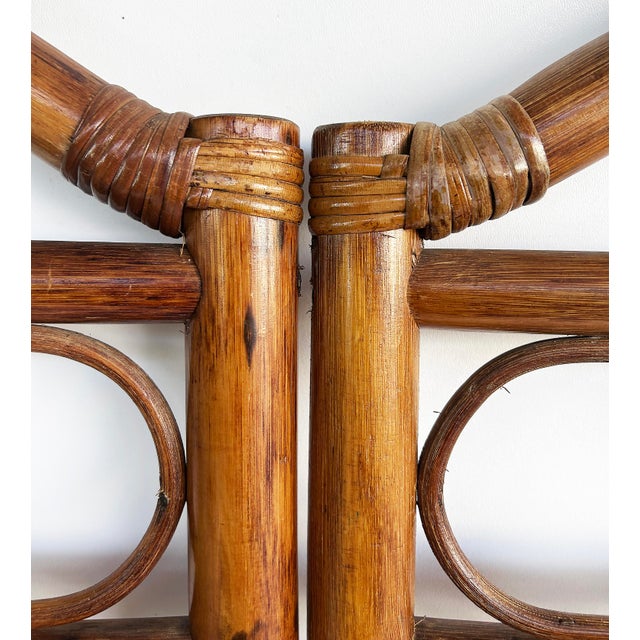 Vintage Bohemian Rattan 3-Panel Folding Screen Room Divider For Sale In Miami - Image 6 of 8