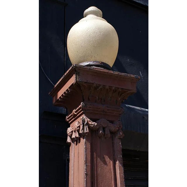 Beaux-Arts Antique Cast Iron Entrance Lights - Beaux Arts Style - Large Scale - A Pair For Sale - Image 3 of 5